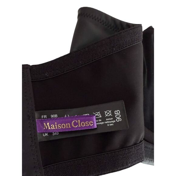 Maison Close Chambre Noire Bustier Strapless Bra Matte Faux Leather Size 34B - Picture 7 of 9
